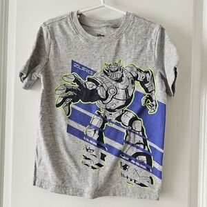 Disney Gray and Blue Short‎ Sleeve Tee with Graphic Design